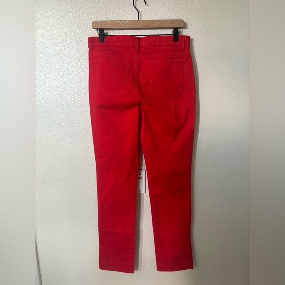 Eileen Fisher Fire Red organic Cotton straight leg jean size 8 - Picture 4 of 5